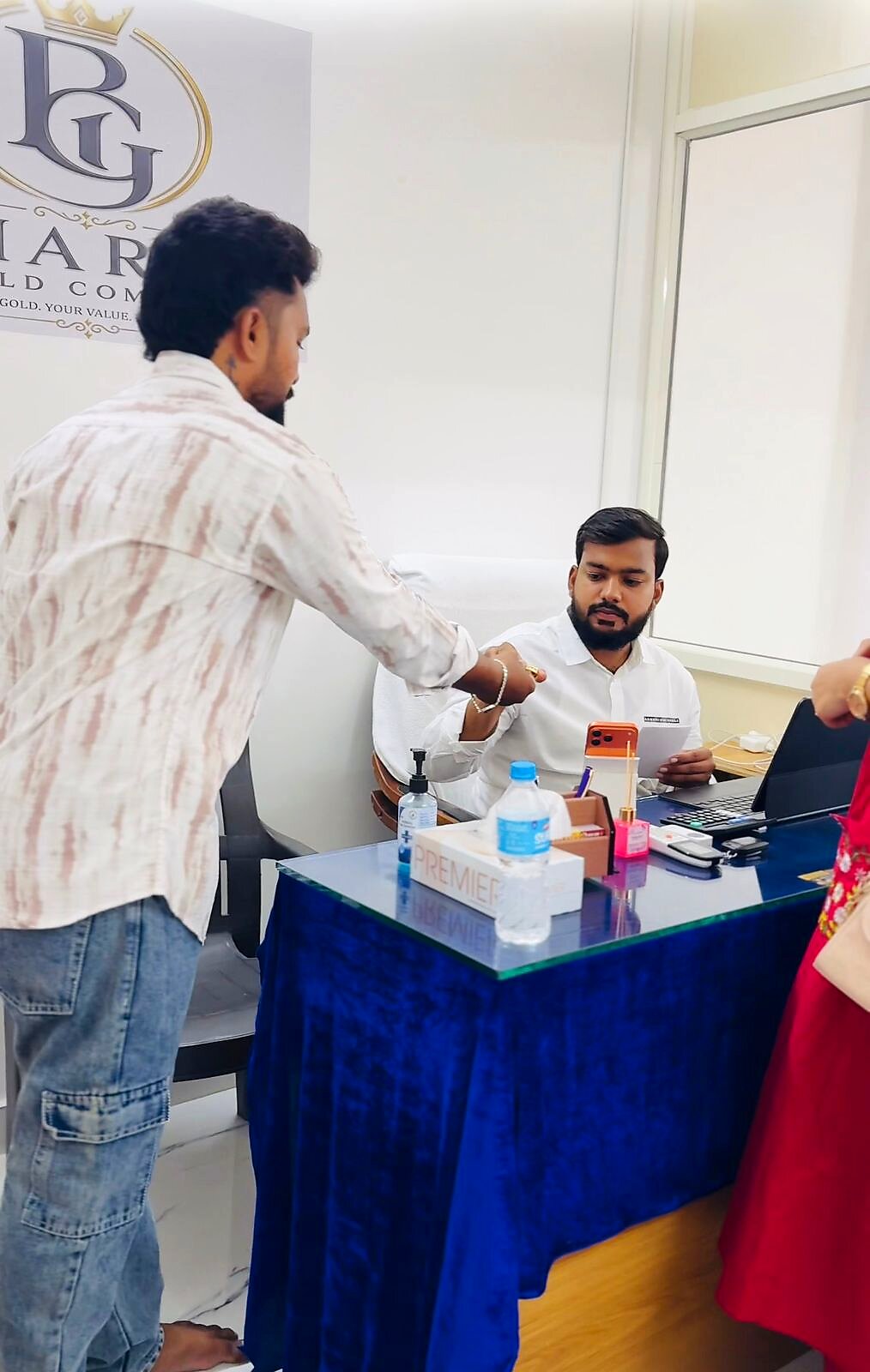 A customer being attended to at the Bharat Gold counter in Rayachoti